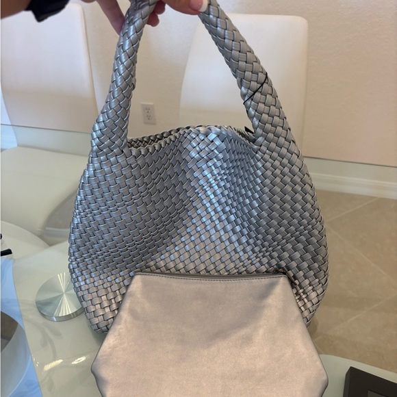 Silver Woven Tote Bag - Picture 4 of 7